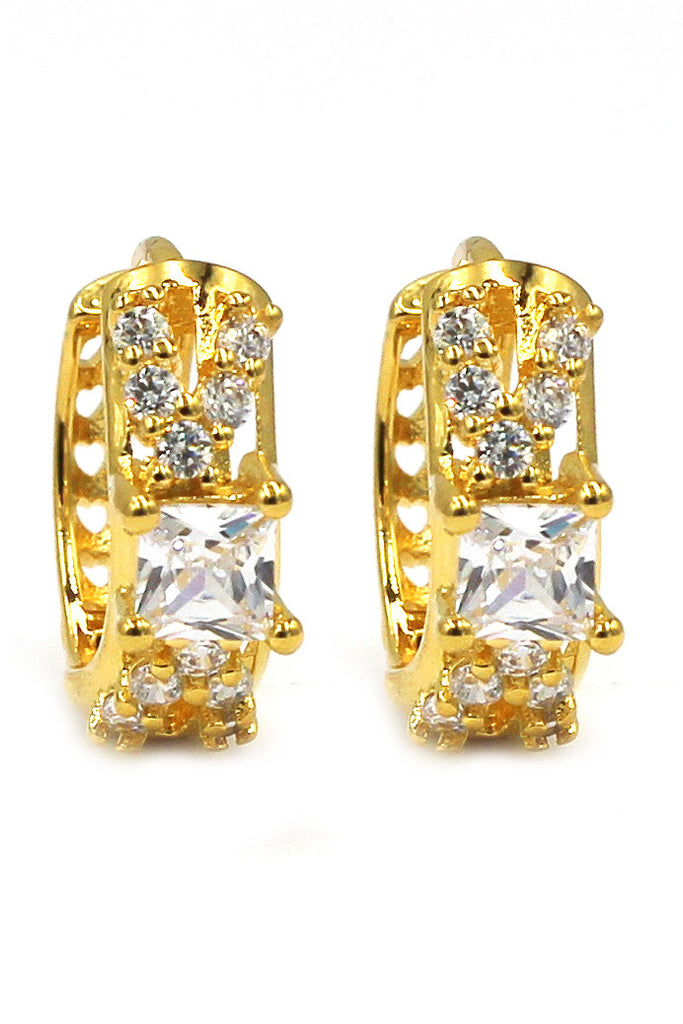lovely crystal gold earrings