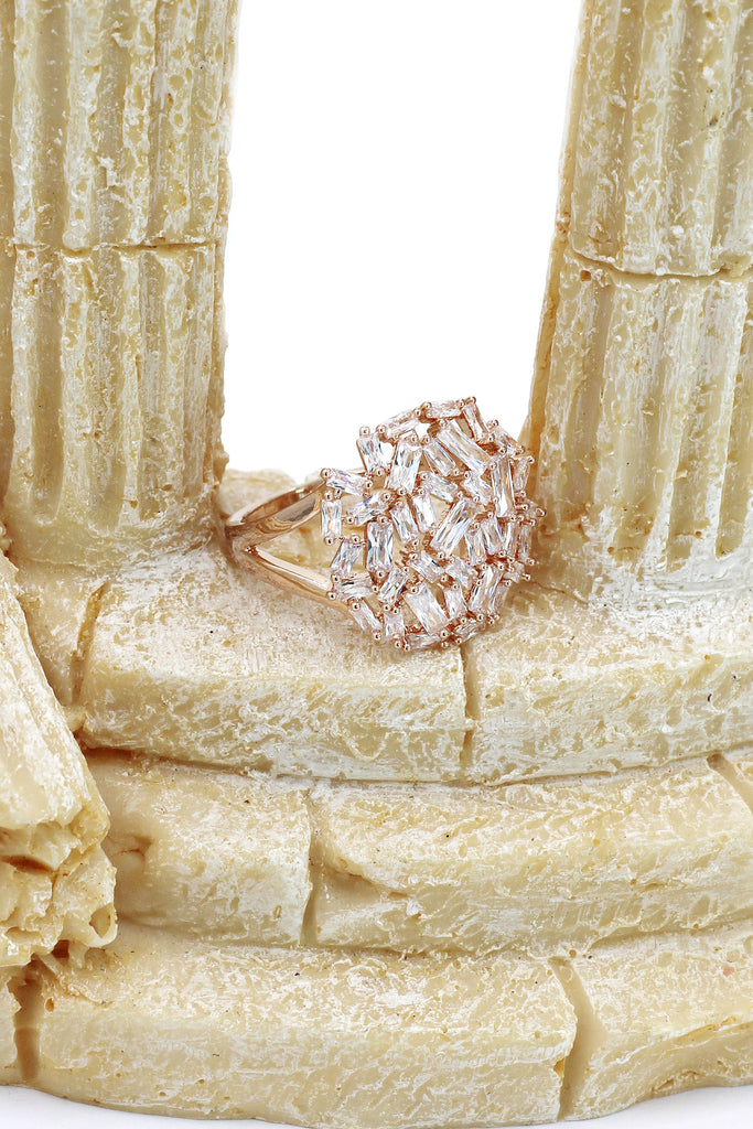 fashion small square crystal ring