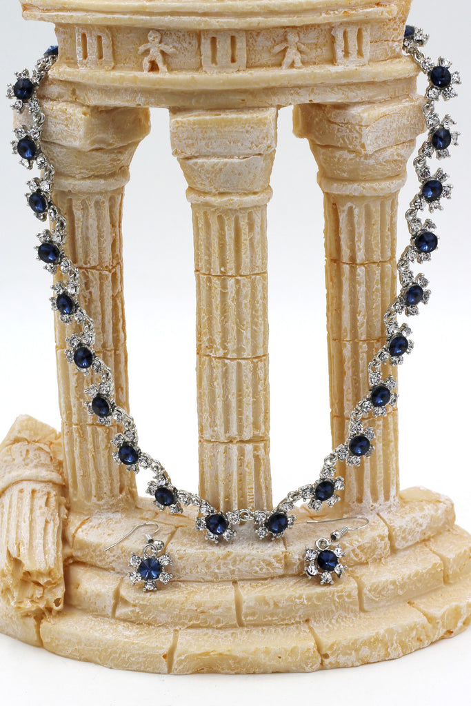 classic crystal necklace earrings set