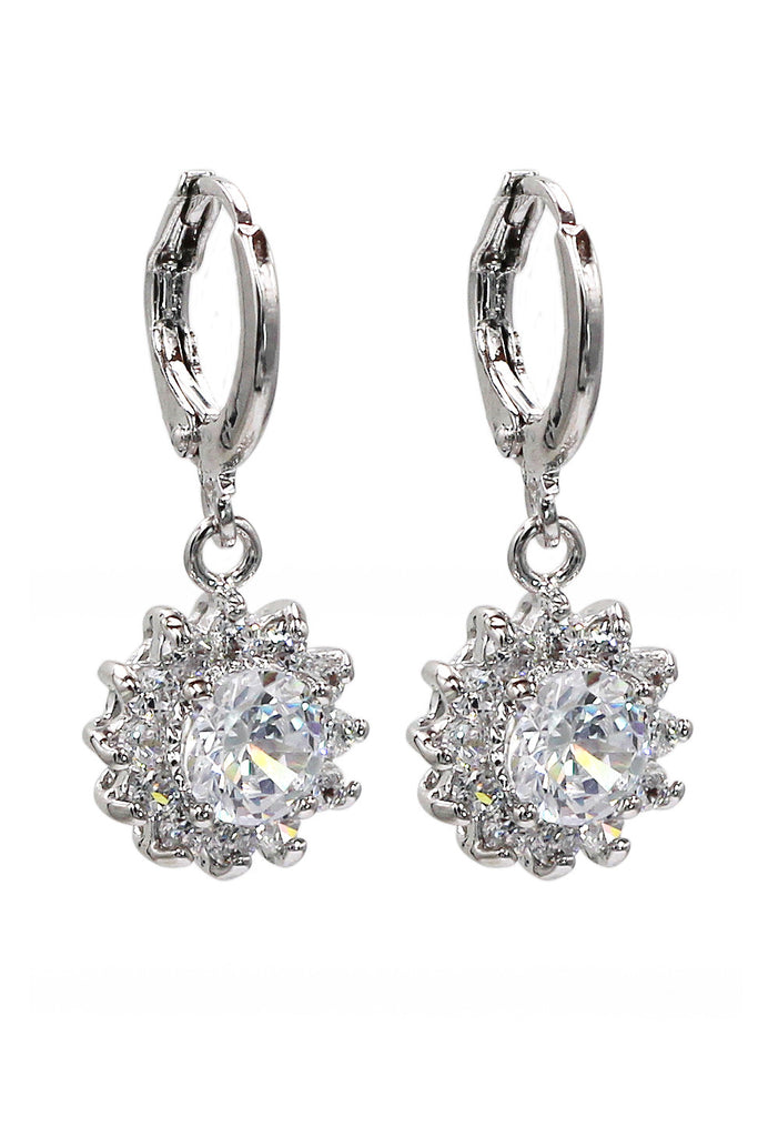 lovely pendant color crystal sun silver earrings