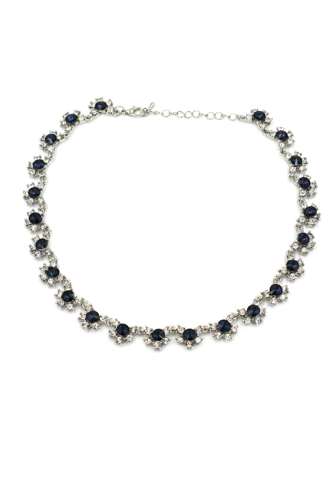 classic crystal necklace earrings set