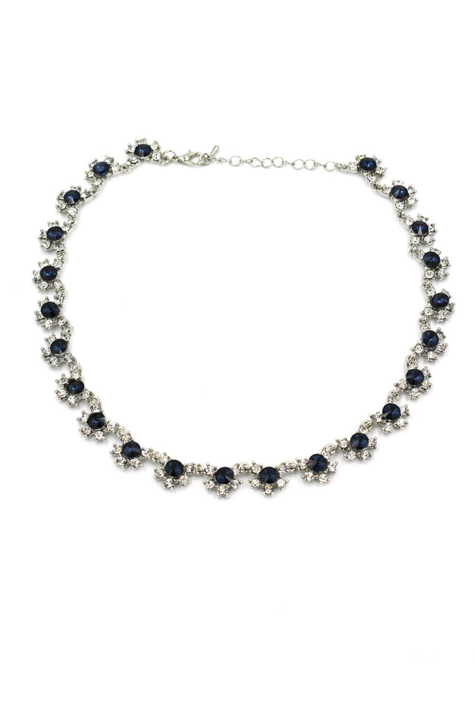 classic crystal flower necklace