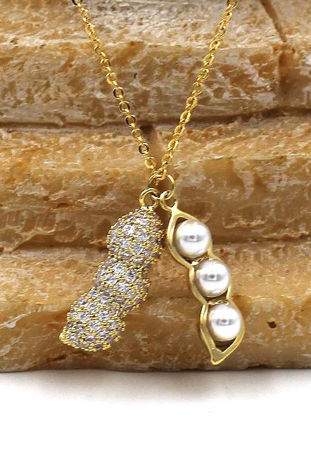Fashion peanut round pearl necklace set