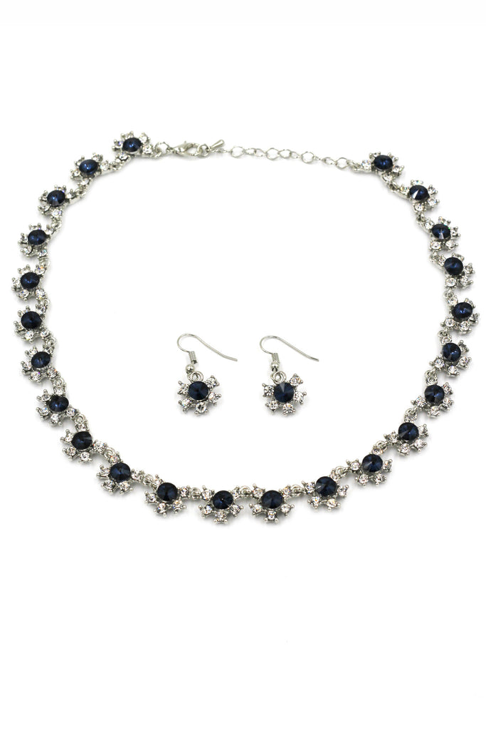 classic crystal necklace earrings set