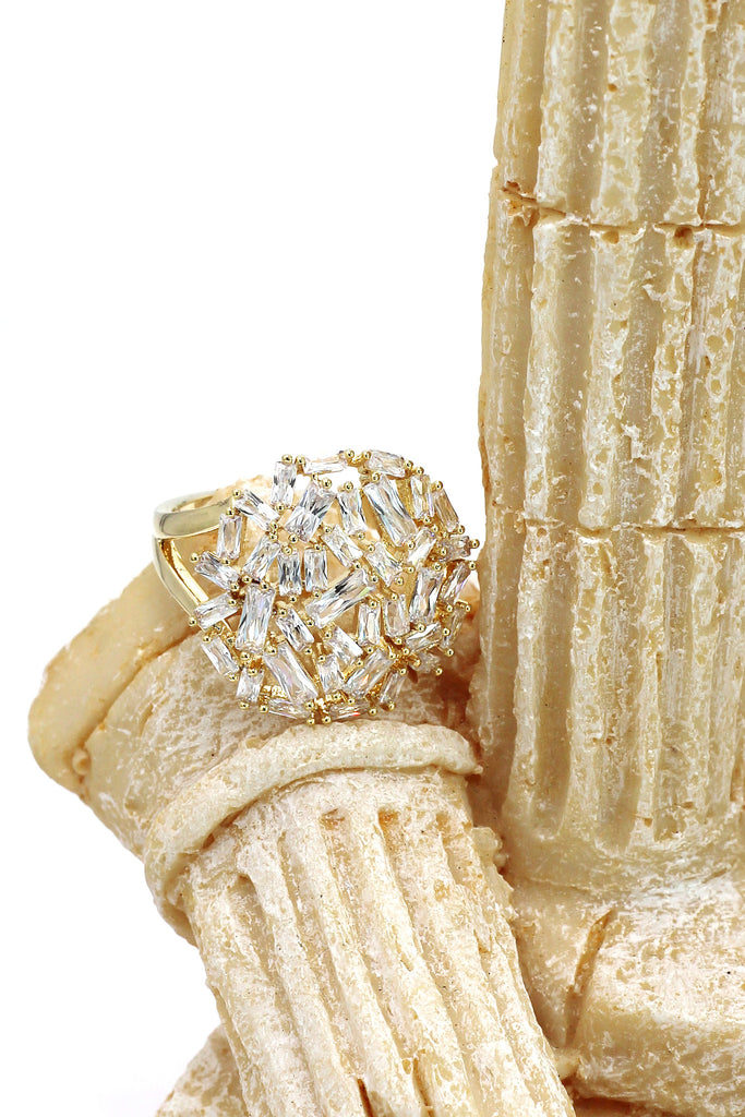 fashion small square crystal ring