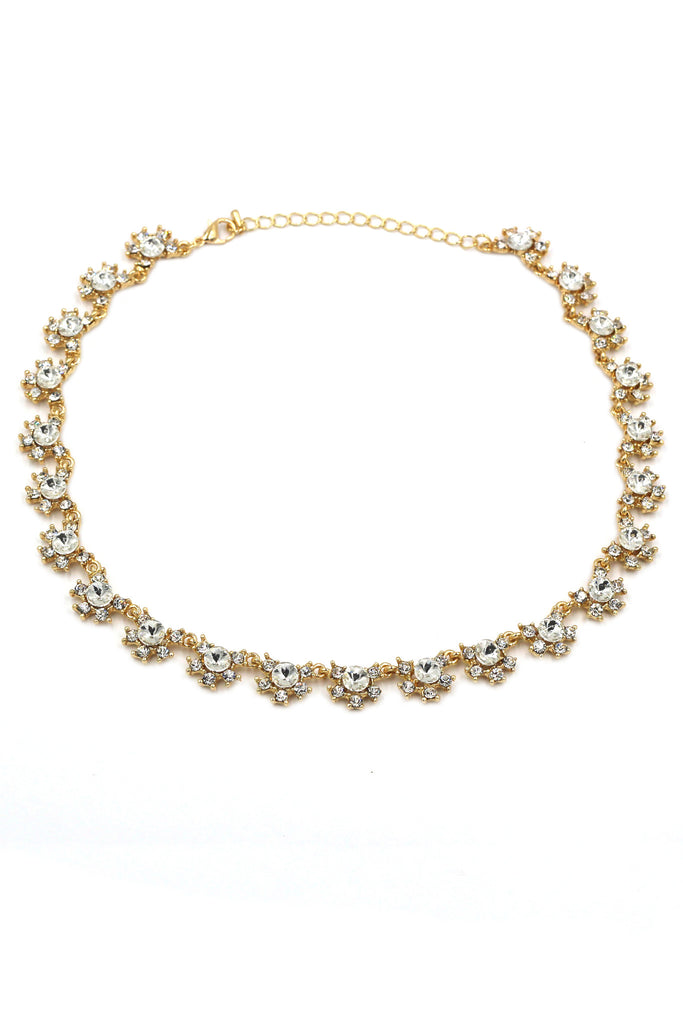 classic crystal necklace earrings set