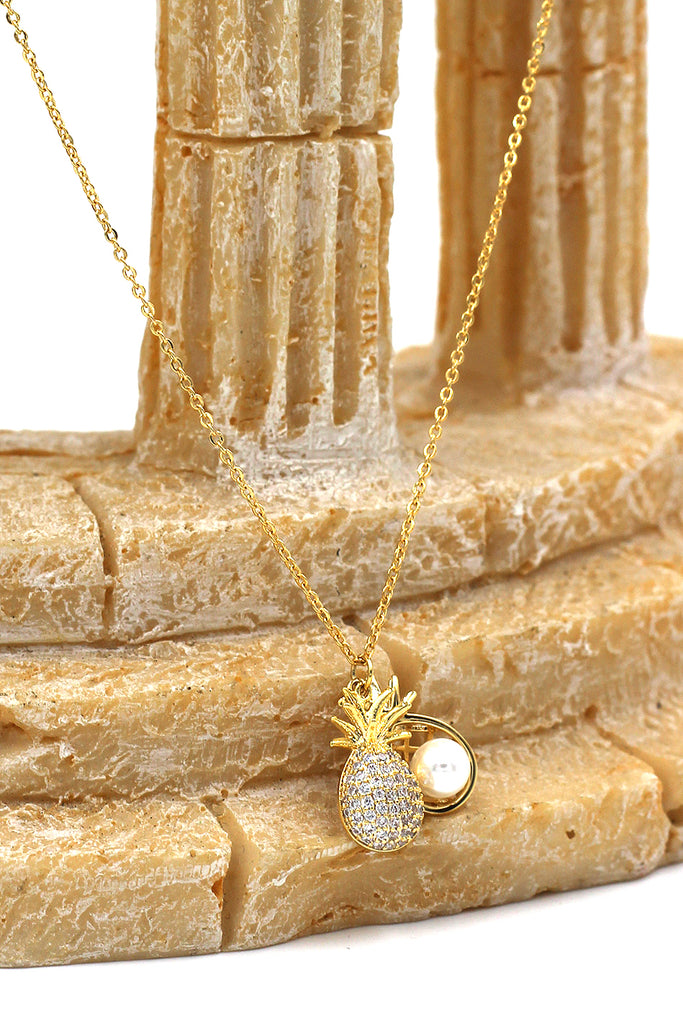 Fashion pineapple butterfly pearl earrings set