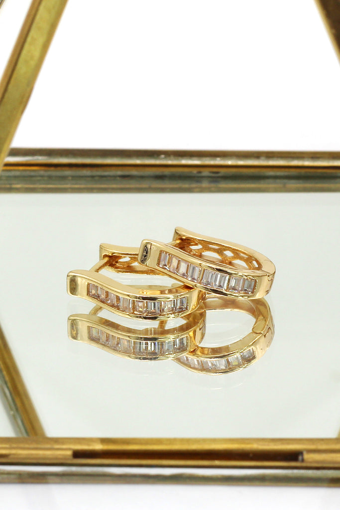 fashion golden harp crystal earrings