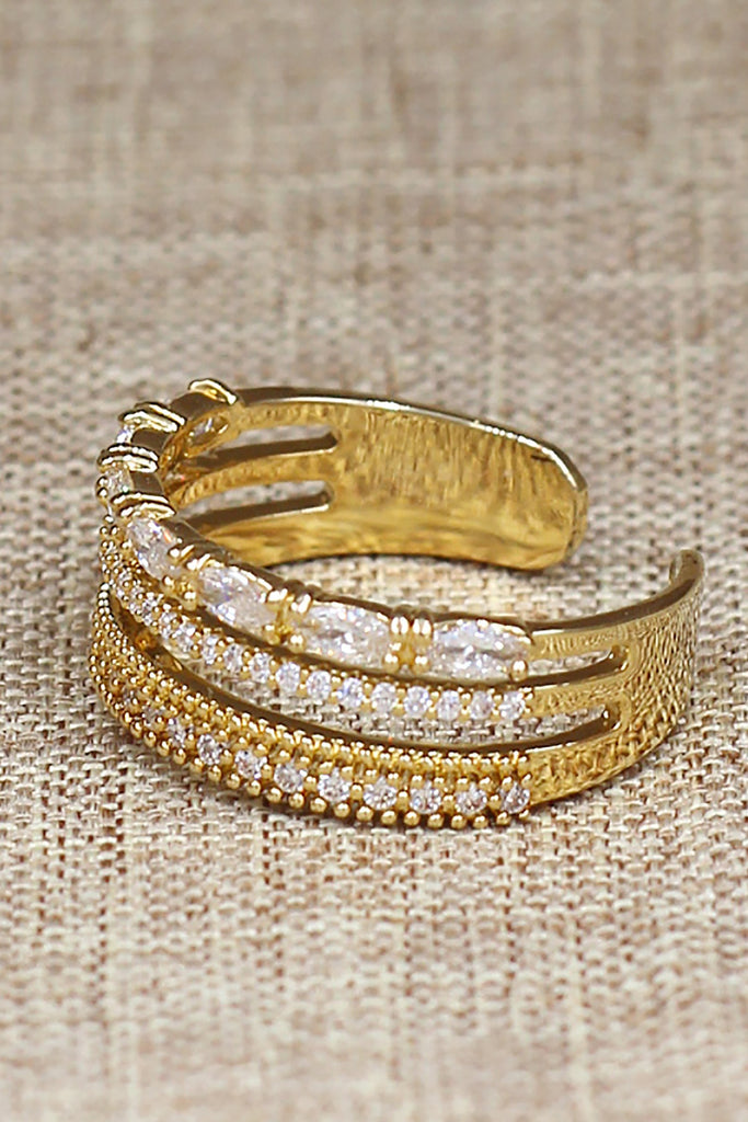 Fashion golden shiny crystal bracelet ring set