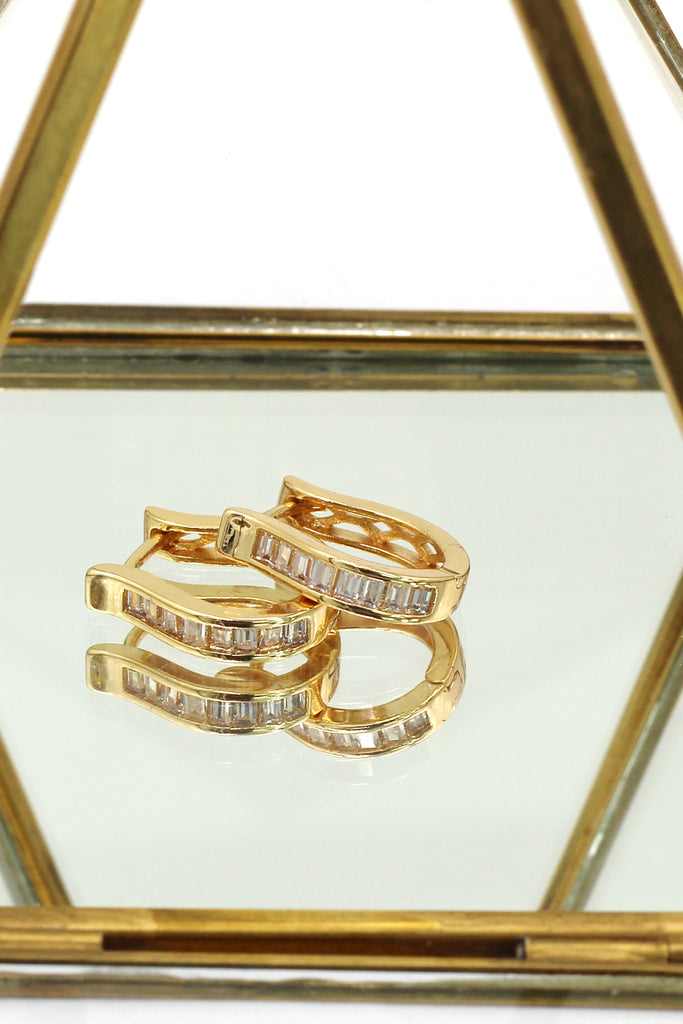 fashion golden harp crystal earrings