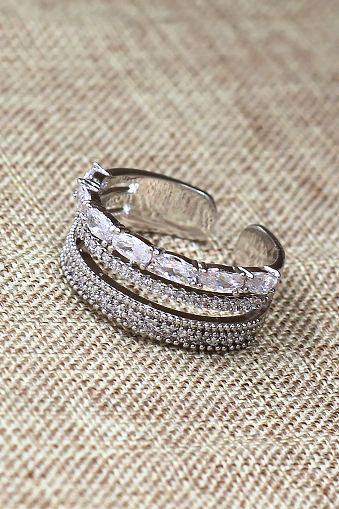 small fashion open crystal ring