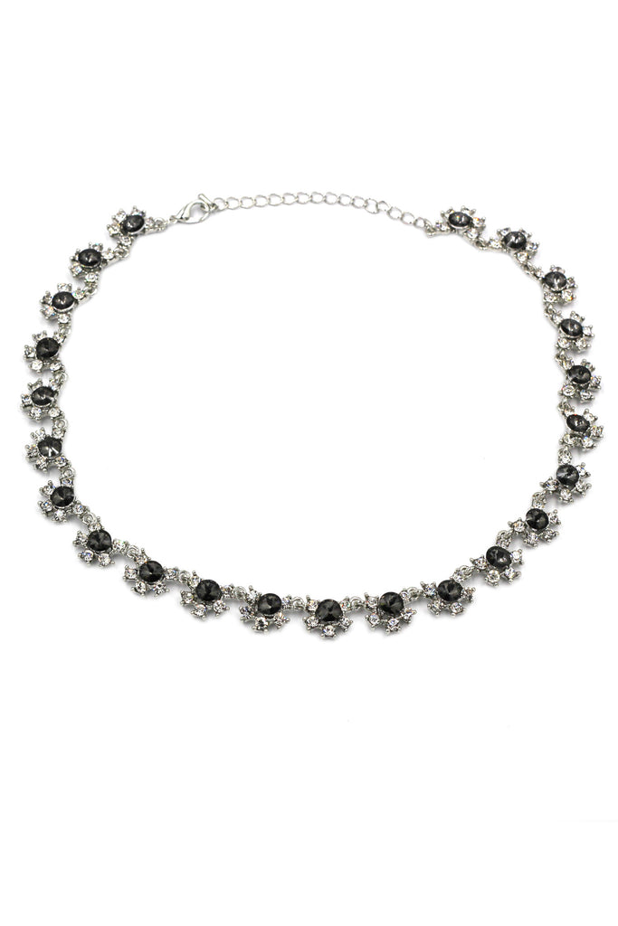classic crystal necklace earrings set