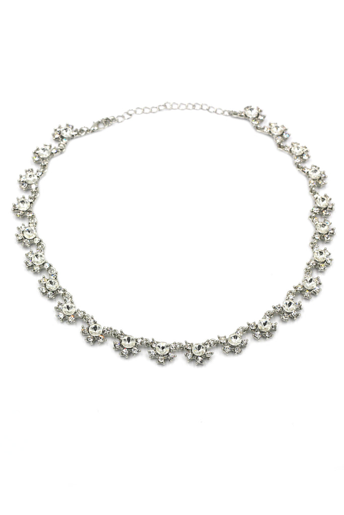 classic crystal necklace earrings set