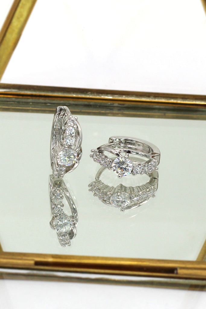 lady crystal silver lovely earrings