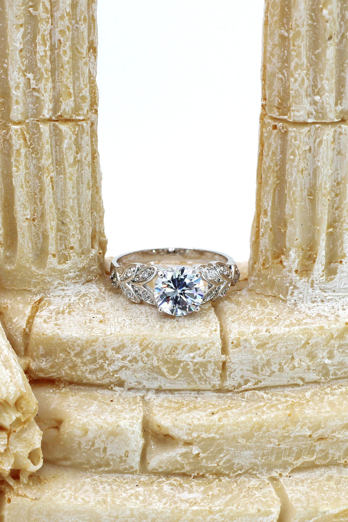 noble leaves crystal ring