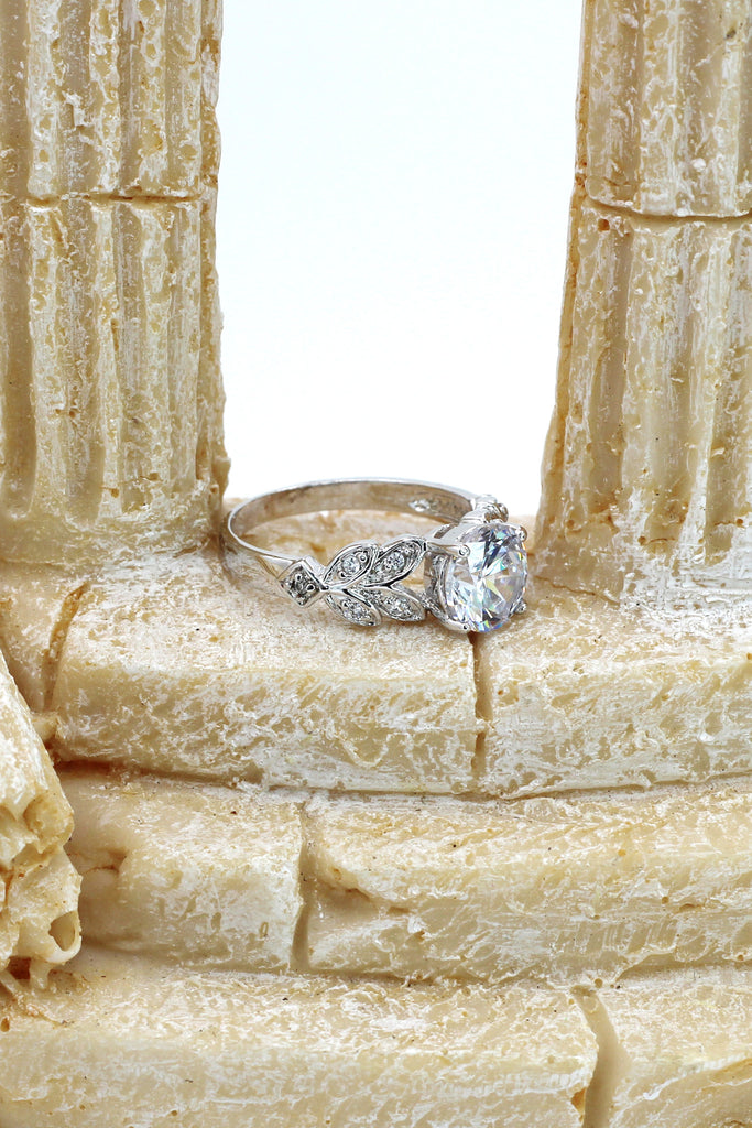 noble leaves crystal ring