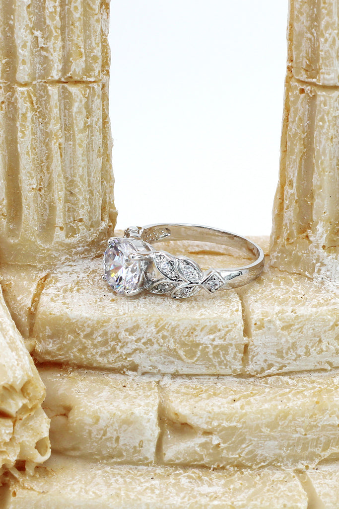 noble leaves crystal ring