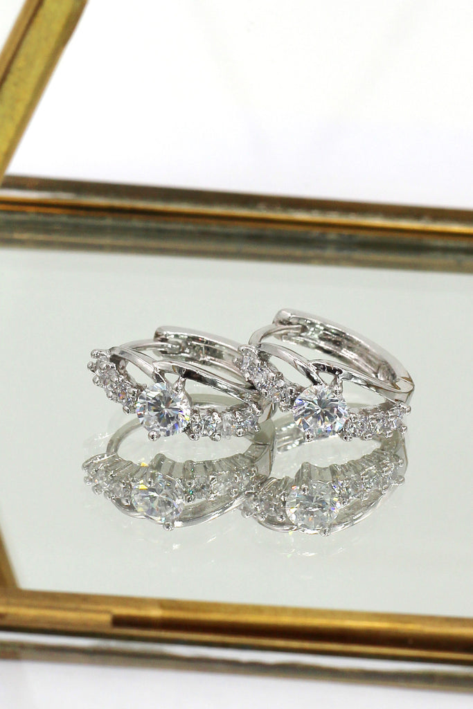 lady crystal silver lovely earrings