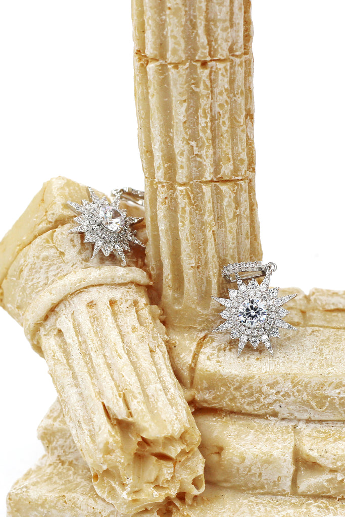 polaris earrings necklace crystal set