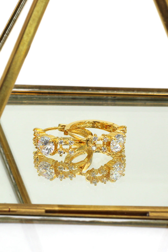 noble crystal gold earrings