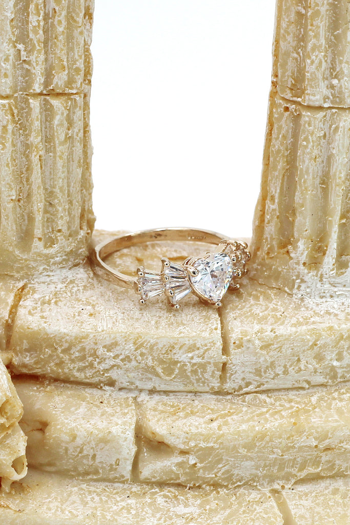 fashion lovely sweet crystal heart ring