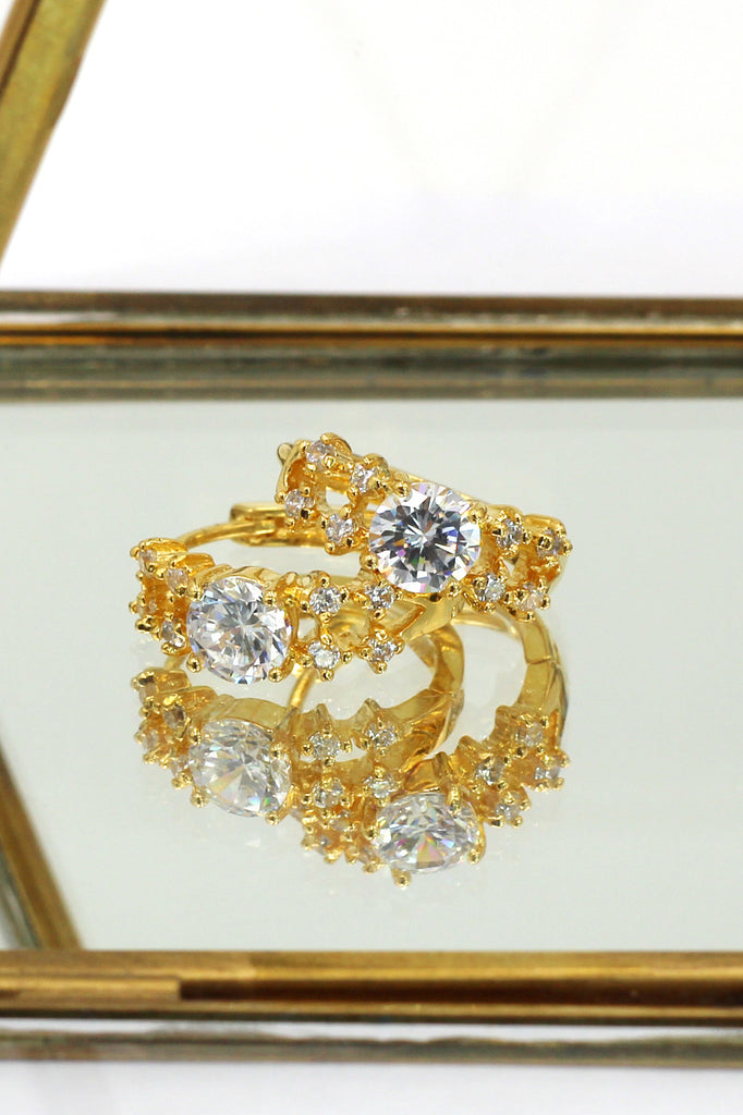 noble crystal gold earrings