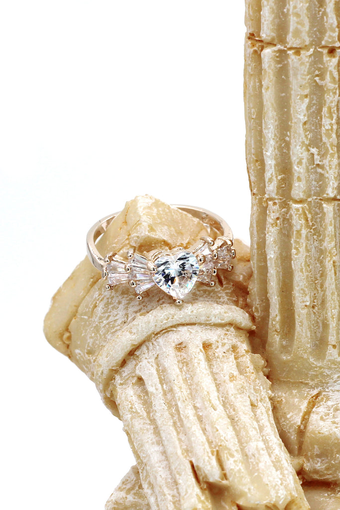 fashion lovely sweet crystal heart ring