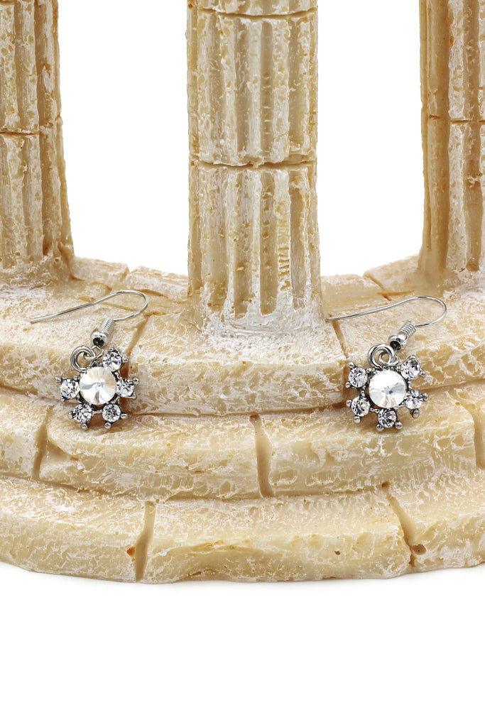 classic crystal necklace earrings set