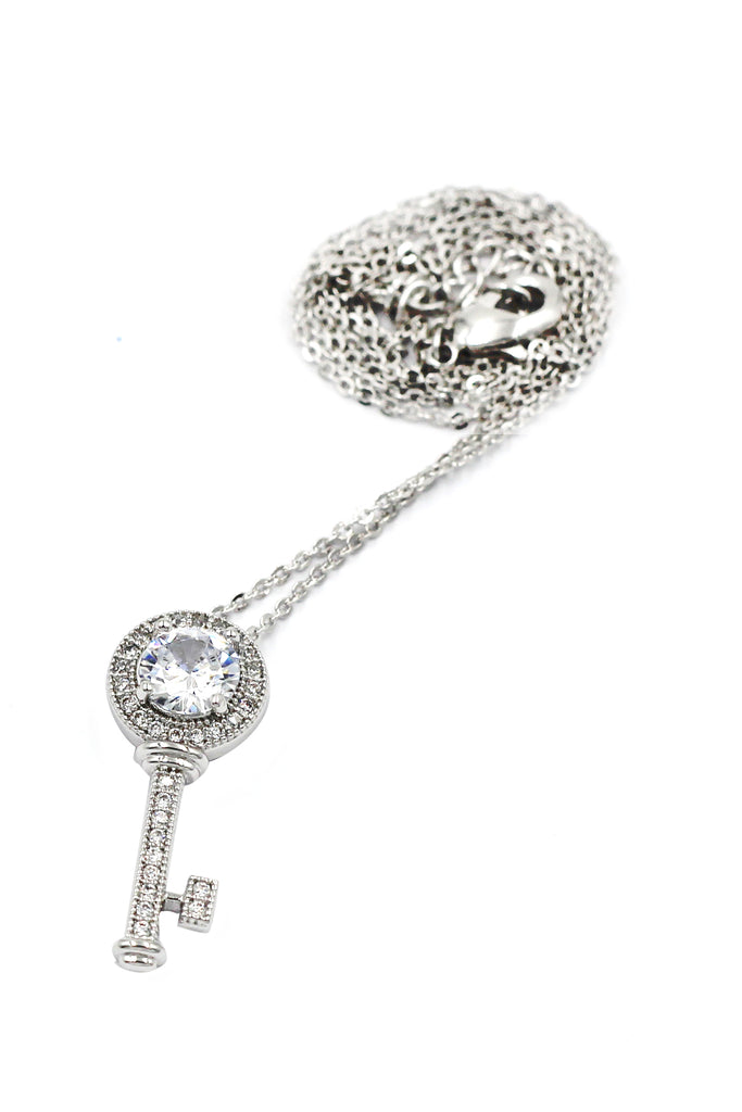 wild key crystal pendant necklace