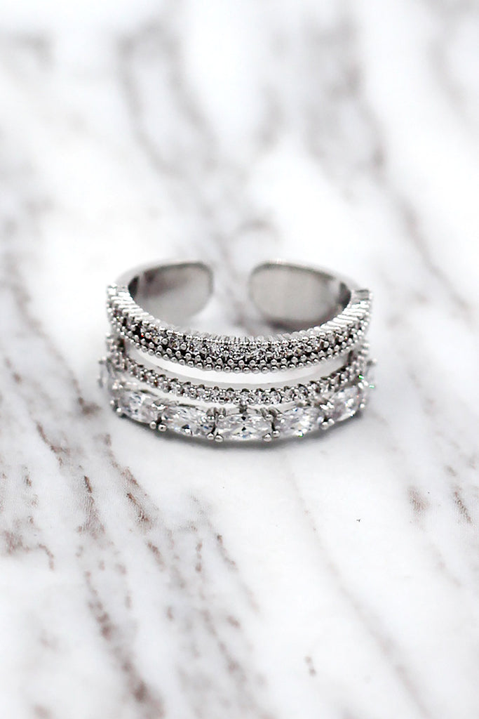 Fashion golden shiny crystal bracelet ring set