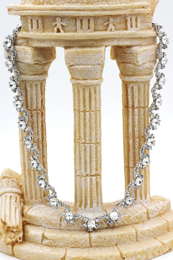 classic crystal necklace earrings set