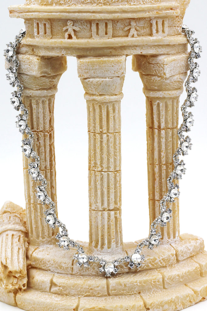 classic crystal flower necklace