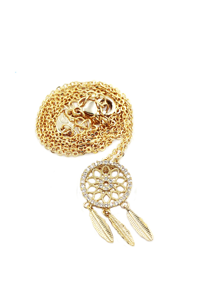 fashion dreamcatcher crystal necklace