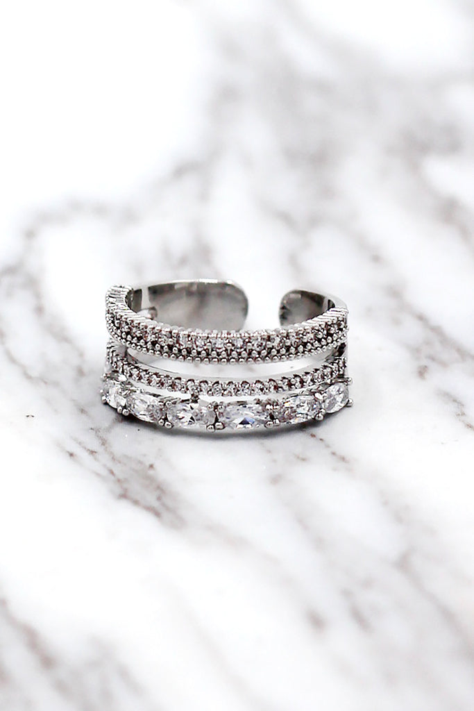Fashion golden shiny crystal bracelet ring set