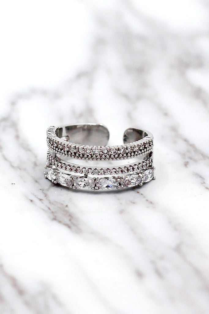 small fashion open crystal ring