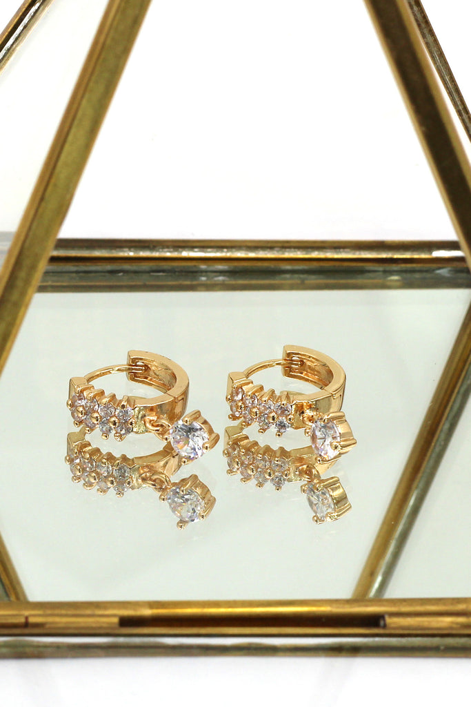 fashion cabinet pendant crystal gold earrings