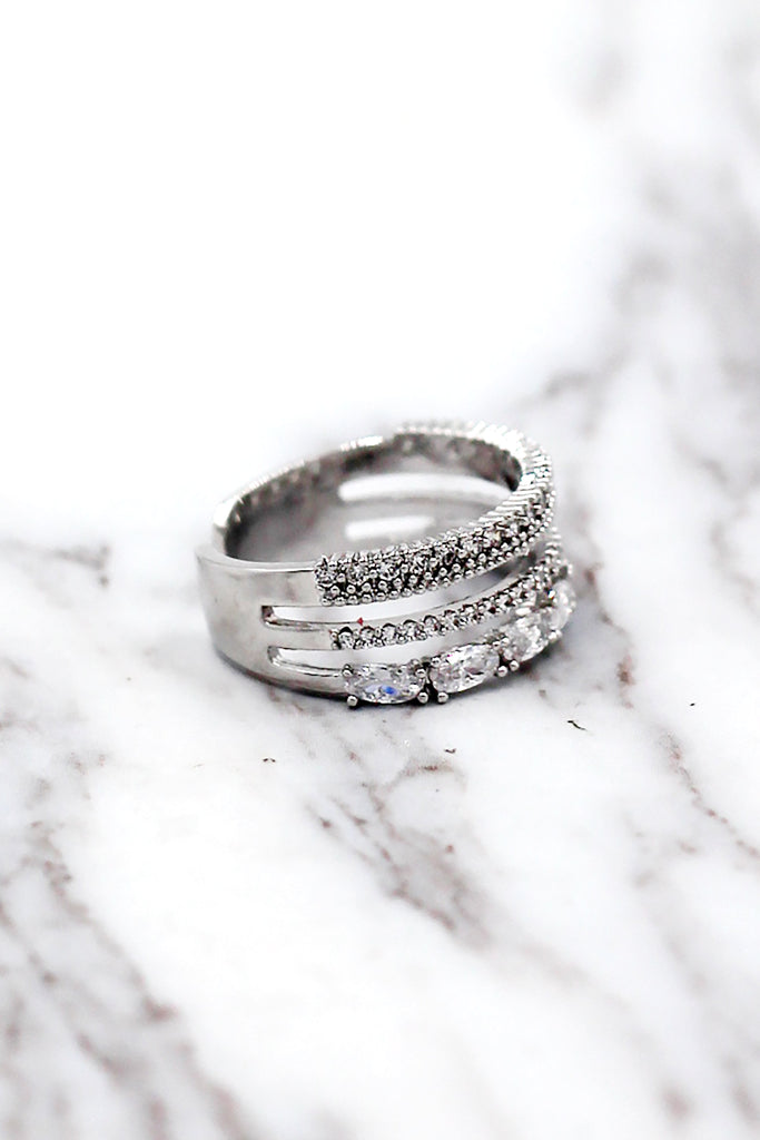 Fashion golden shiny crystal bracelet ring set
