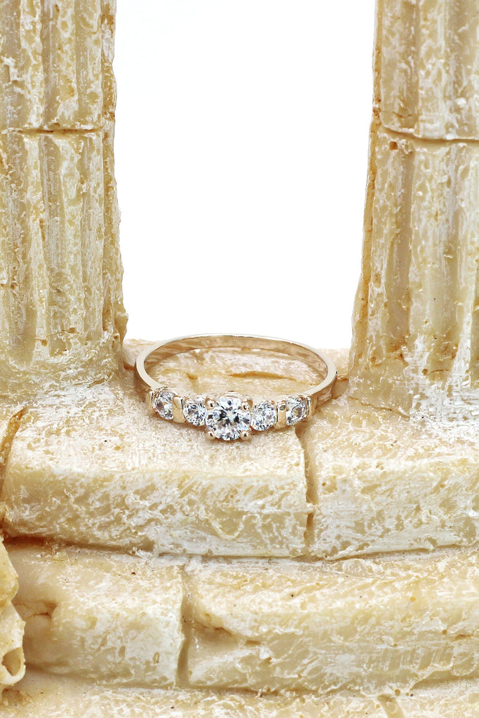 Similar interval rose gold crystal ring