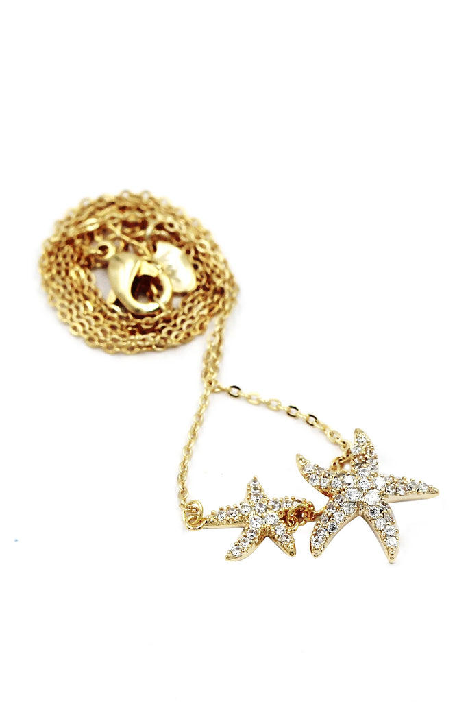 fashion crystal star earrings necklace set