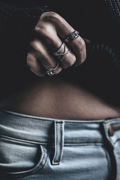 fashion hat crystal rose gold ring