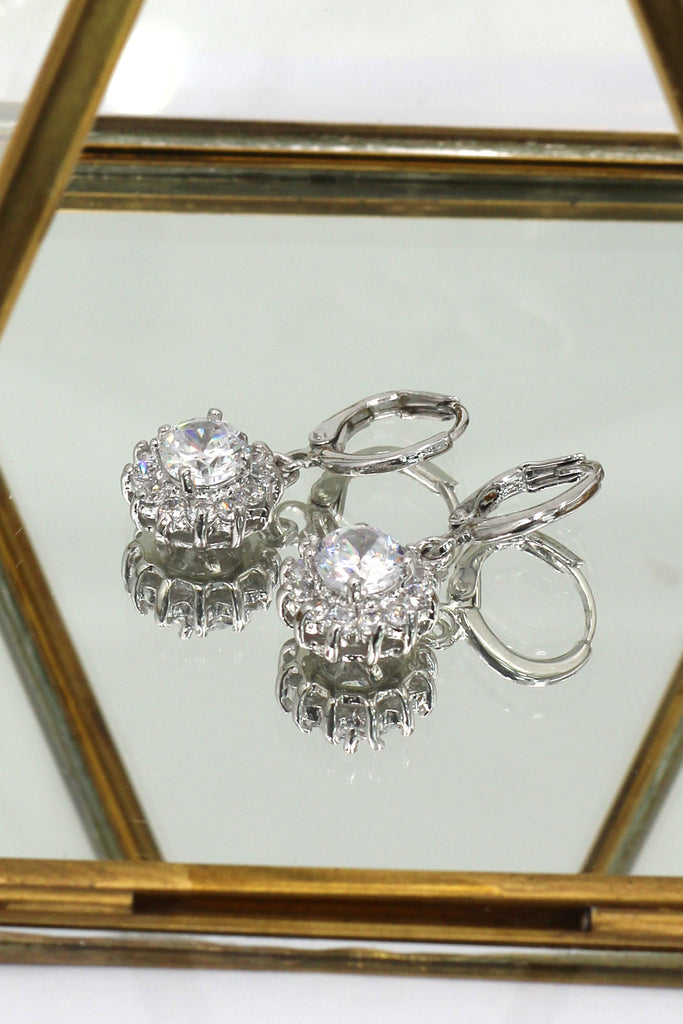 lovely pendant color crystal sun silver earrings