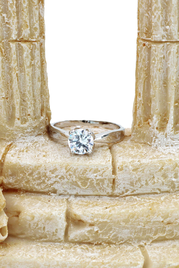 love crystal silver ring