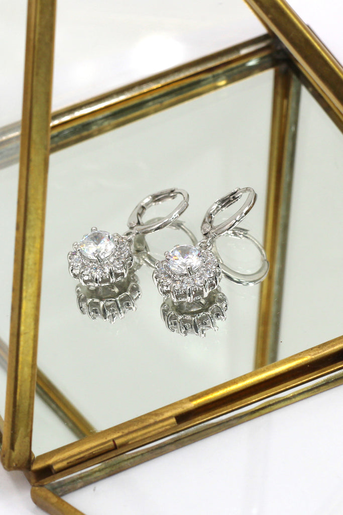 lovely pendant color crystal sun silver earrings