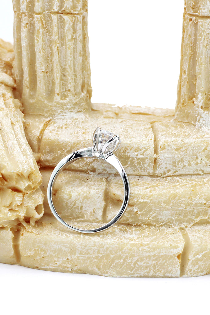 love crystal silver ring