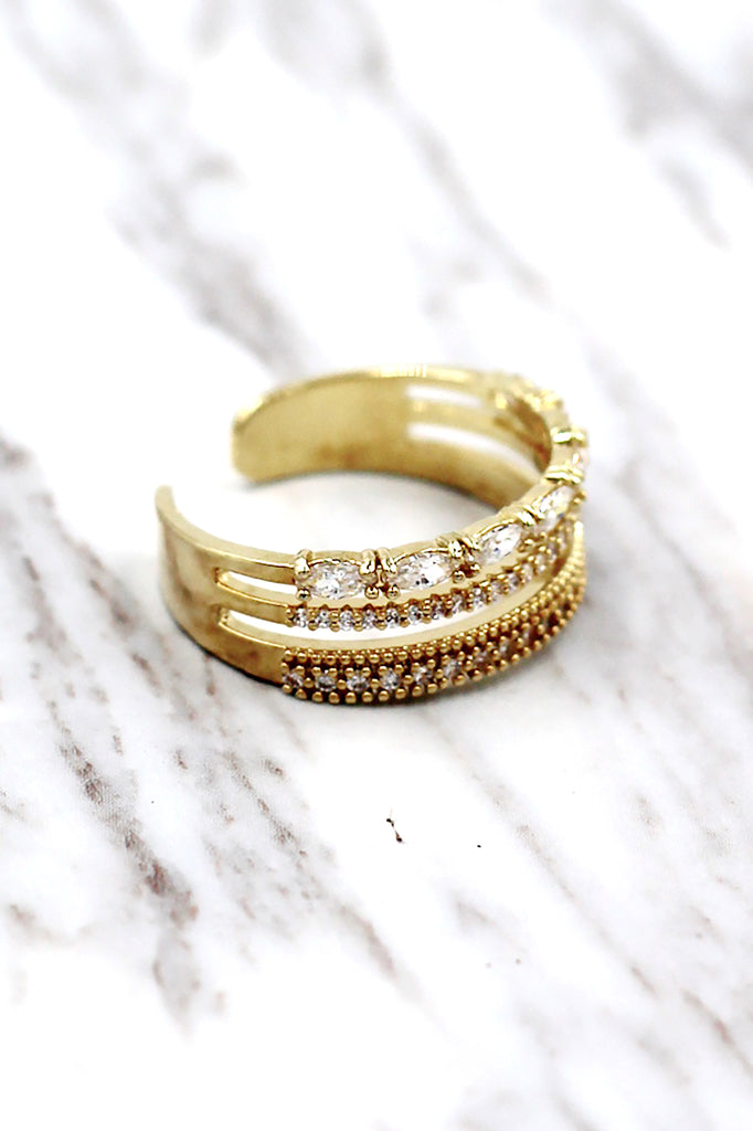 small fashion open crystal ring