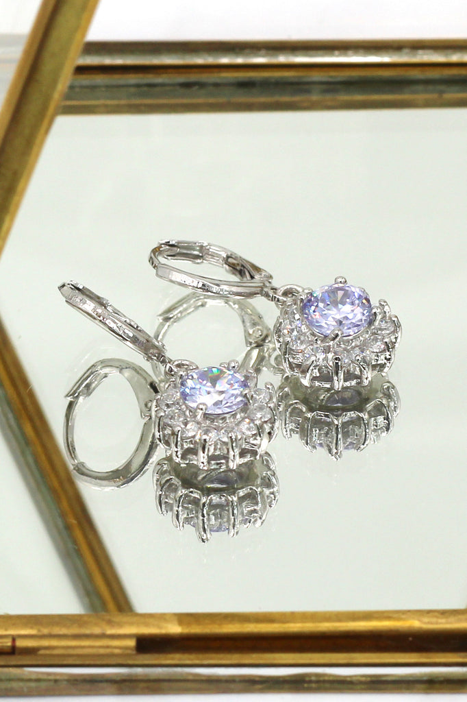 lovely pendant color crystal sun silver earrings