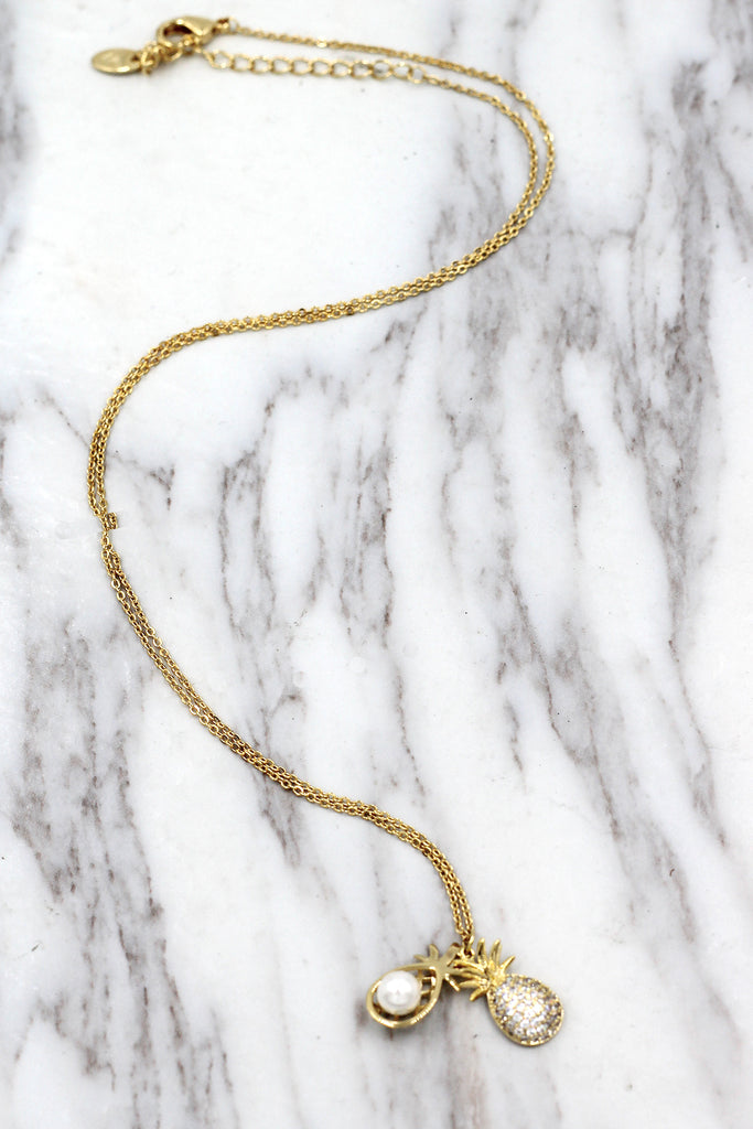 Temperament pineapple pearl necklace