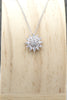 silver sun flower crystal necklace
