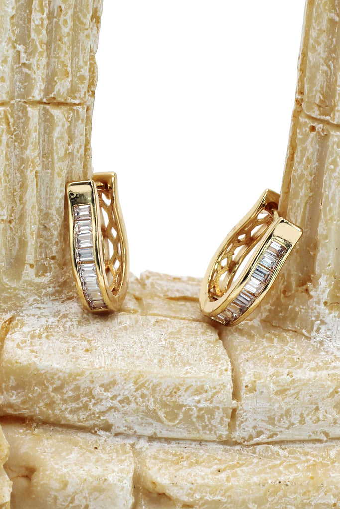 fashion golden harp crystal earrings