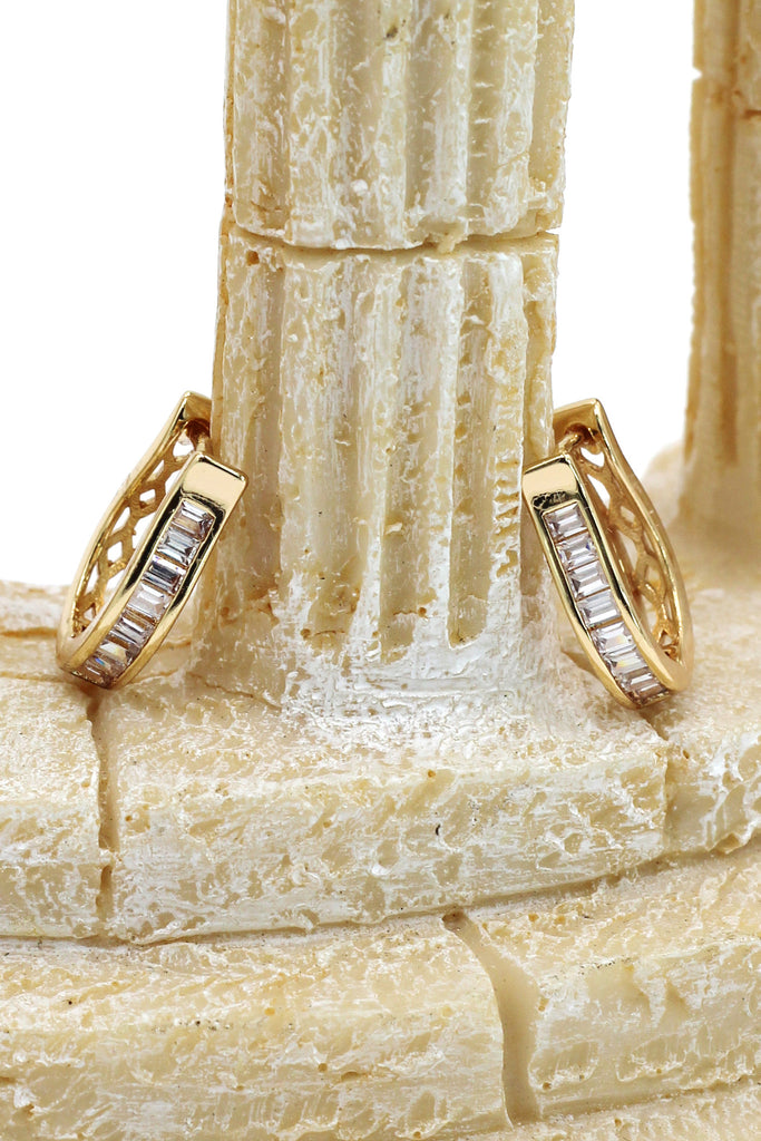 fashion golden harp crystal earrings